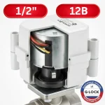 Кран G-LOCK Ultimate 1/2" BS с электроприводом 12V — удобный вид для монтажа